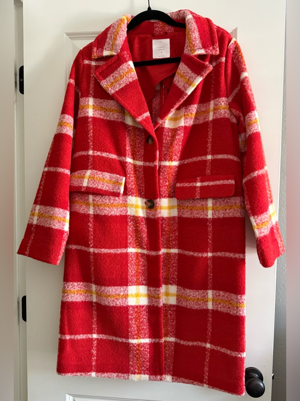 LC Lauren Conrad Notch Lapel Long Overcoat size Small